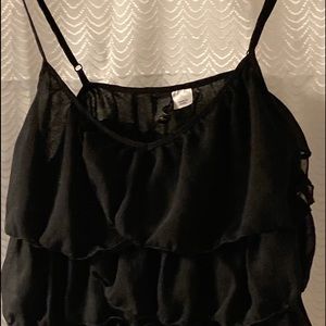 Sexy Divided black crepe layered crop top size 6